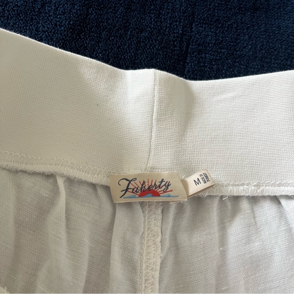 Faherty White Linen Joggers - Picture 12 of 14